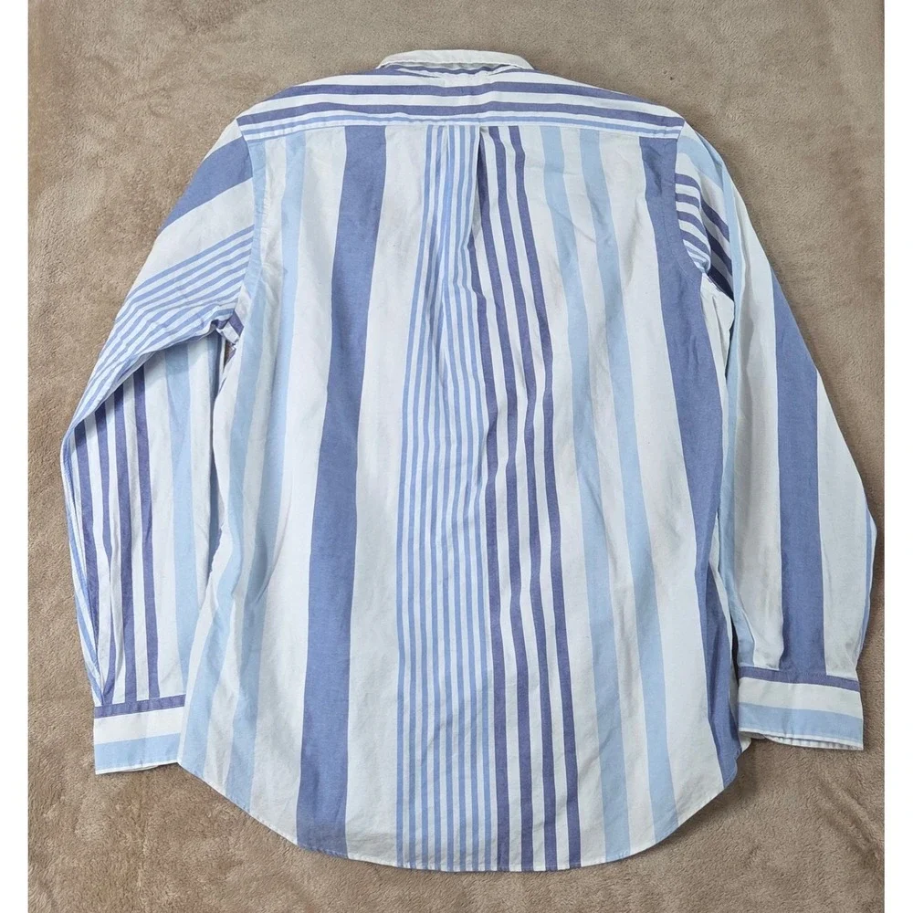 Polo Ralph Lauren Chambray Shirt Men L Blue Striped Flesh Pony Button Down NWOT